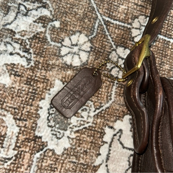 VTG Y2k COACH Dark Tan Leather Legacy Studio Flap Crossbody Bag #9144 - Picture 3 of 12